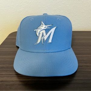 New Era 59fifty Miami Marlins Hat Baby Blue Size 7 3/8